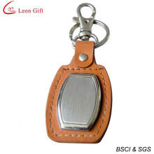 Customzied Logo Leahter Keyring with Metal Tag